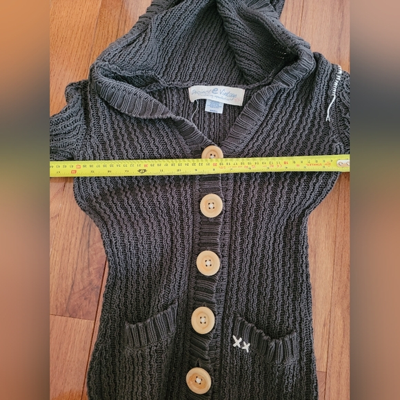 Project e Vintage Button-down Cotton Cardigan Women Gray Long Small - Picture 5 of 6